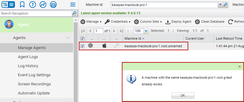 kaseya agent procedure log