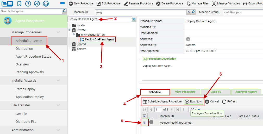 kaseya agent procedure log