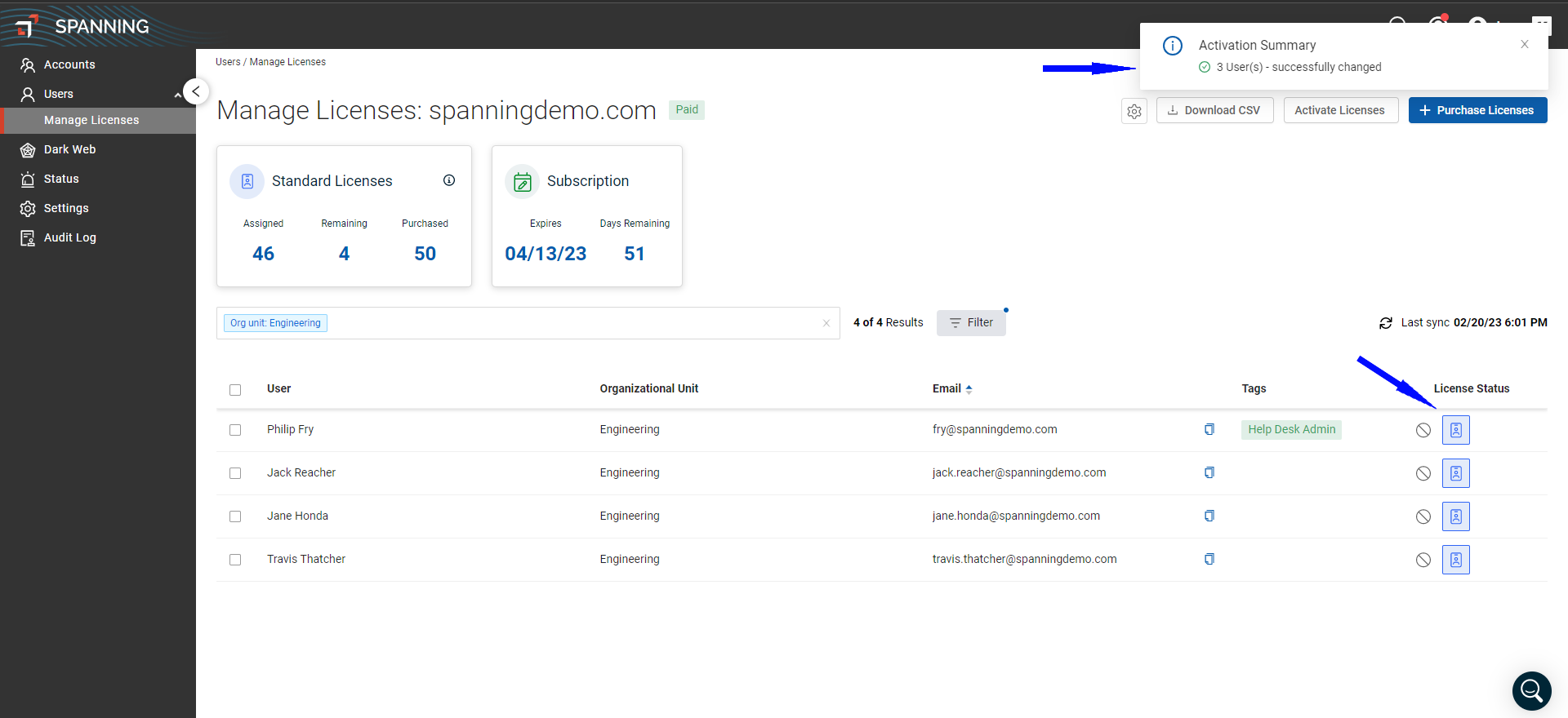 How to assign licenses to all users within an Organizational Unit Kaseya