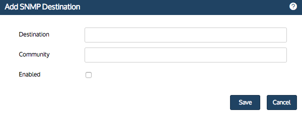 Add SNMP Destination